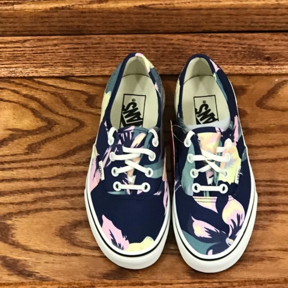 Vans Authentic Vintage Floral Navy Marshmallow Shoes - Picture 2 of 6